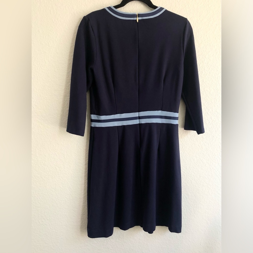 DRAPER JAMES Blue Presley Ponte 3/4 Sleeve Dress Medium - Picture 6 of 8